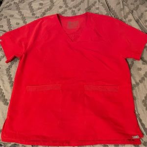 FIGS Red Scrub Top with front pockets PO1571